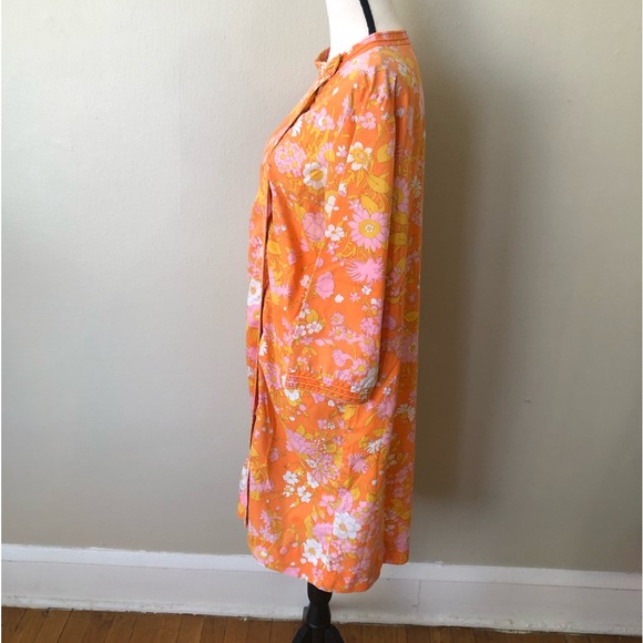 Vintage 1960’s Flower Power Models Coat House Coat - Picture 3 of 10